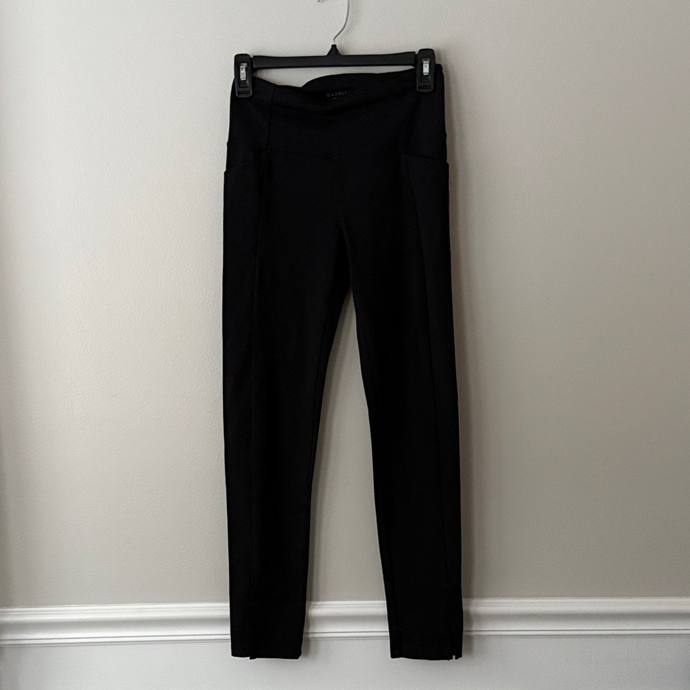 Athleta Black Women's Leggings Split Hem Side Pockets